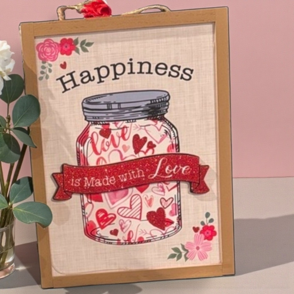 Happiness Love Jar Wall Art!NWOT
